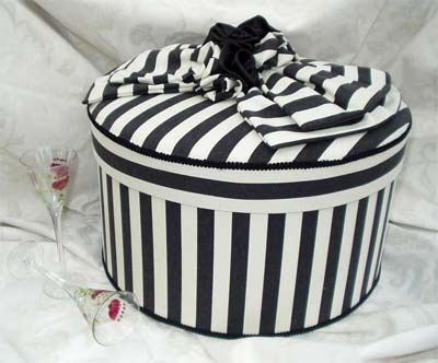 Black & White Cotton Fabric Hat Box