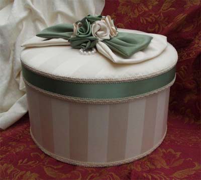 Hat Box - Sanderson Lymington Cream Striped