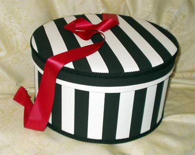 Black & White Striped Hat Box