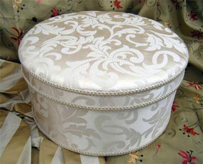 Cream Jacquard Hat Box