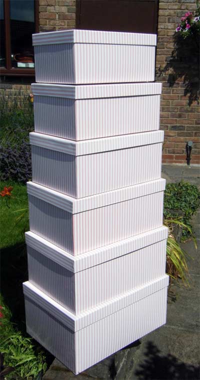 Pink Candy Stripe Rectangular Boxes