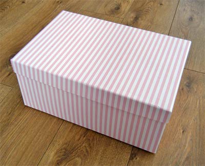 Pink Candy Stripe Rectangular Box