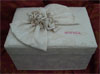 Damask fabric covered box with initials or name of your choice
