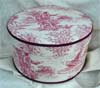 Hat Box covered in Red Toile fabric