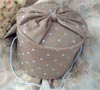 Small Hat Box covered in polka dot fabric