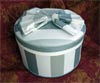 Silver & White striped Hat Box