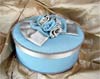 Blue Teal and Taupe Hat Box