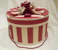 Striped hat box